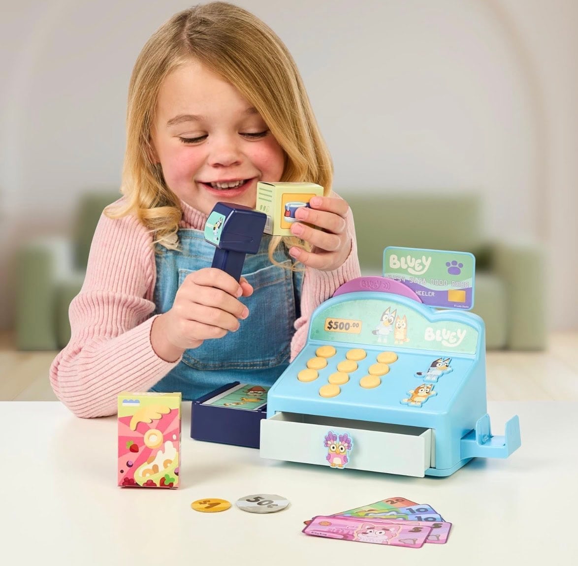 bluey cash register playset with scanner