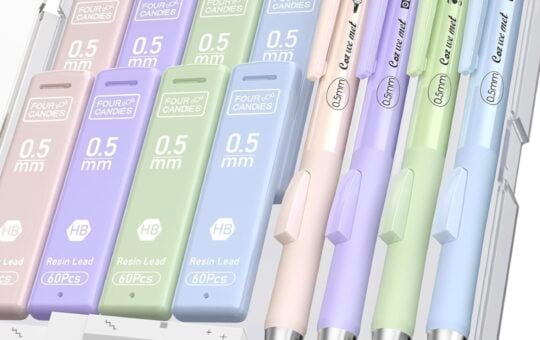 four candies mechanical pencil set with case 4 pc 480 pc lead refill