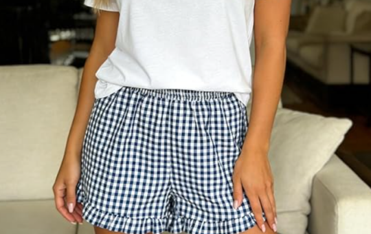 gingham ruffle boxer shorts