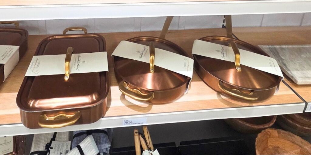 hearth hand pans on display in store