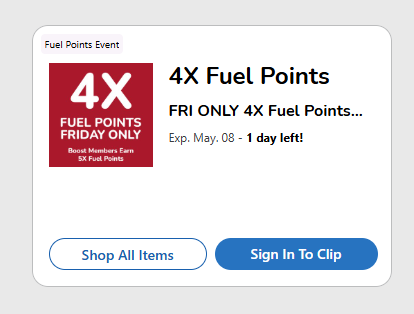 kroger 4x Fuel Points