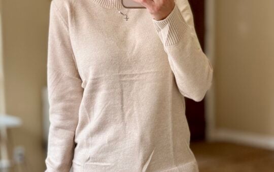 mary tan sweater