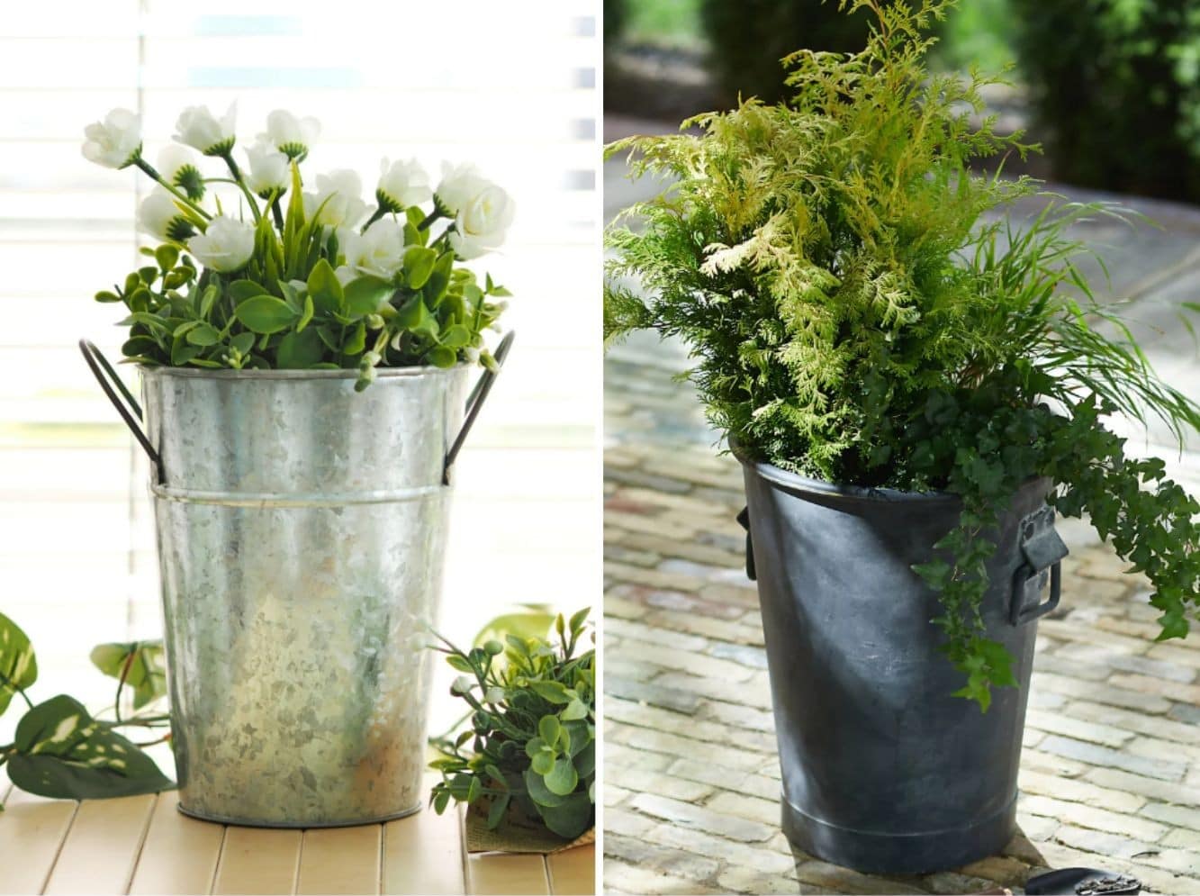 metal planter dupe