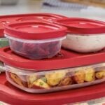 rubbermaid easy store containers with red lids
