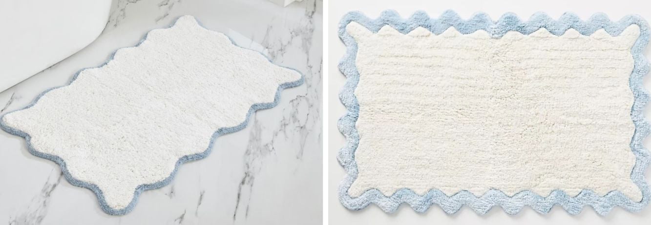 scalloped bath mat dupe
