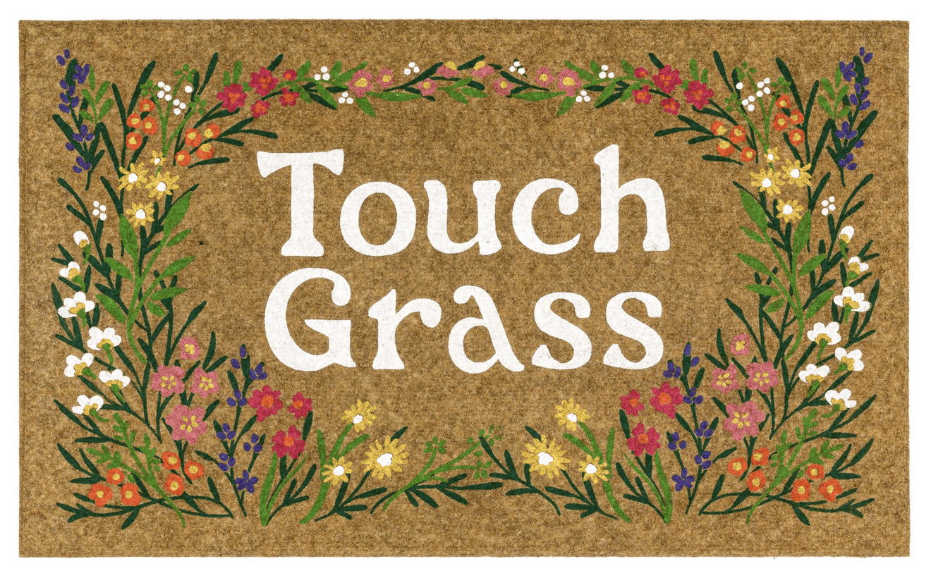 touch grass doormat