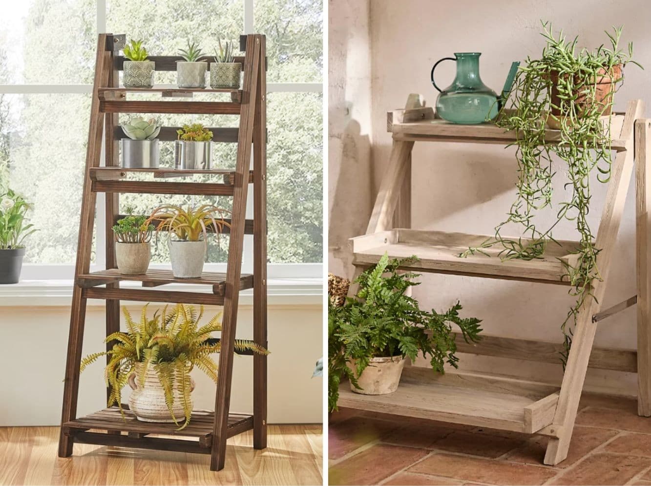 wood foldable plant stand dupe