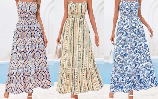 BTFBM Sleeveless Spaghetti Strap Boho Beach Dress