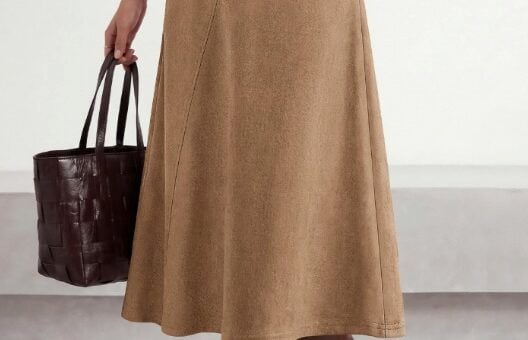 BTFBM Women Faux Suede Midi Long Skirt