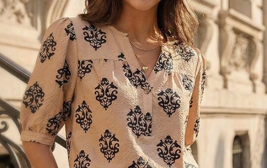 Dokotoo Women's 3:4 Length Sleeve Womens Tops Dressy Casual Blouse Shirt Top