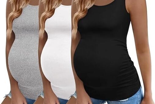 Ekouaer 3 Pack Women Maternity Tank Tops