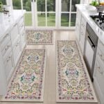 HEBE Washable Kitchen Rugs Sets of 3