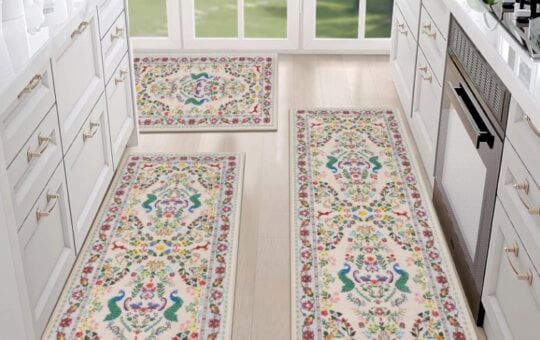 HEBE Washable Kitchen Rugs Sets of 3