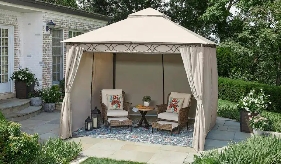 Hampton Bay Palantine 10.5 ft. x 10.5 ft. Soft Top Gazebo 2