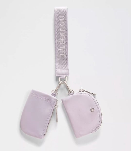 Lululemon Dual Pouch Metallic Wordmark Wristlet