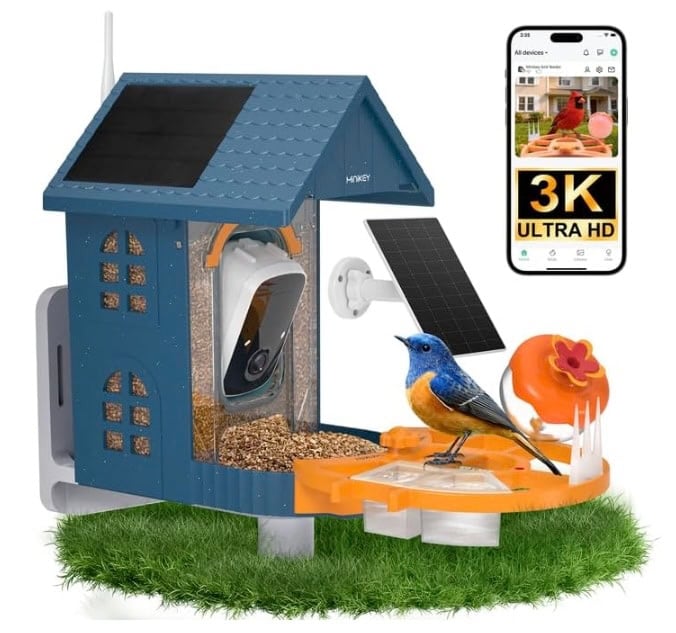 Minikey Smart Bird Feeder with Camera Outdoor Birdhouse
