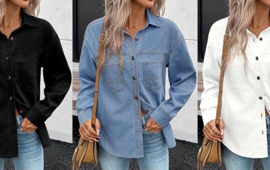 Sidefeel Women Denim Shirt Top