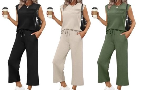 WIHOLL Two Piece Women's Loungewear Travel Set