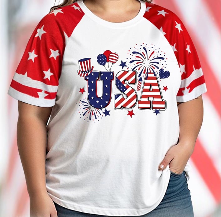 XLIEVO 4th of July Shirts Women Plus Size