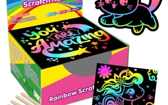 ZMLM 165 Pcs Rainbow Scratch Paper Art Notes