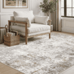 abstract area rug beige