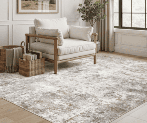 abstract area rug beige