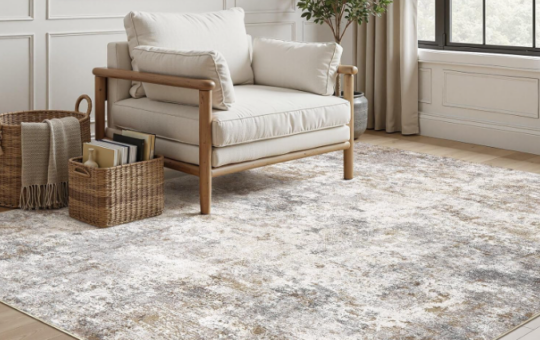 abstract area rug beige