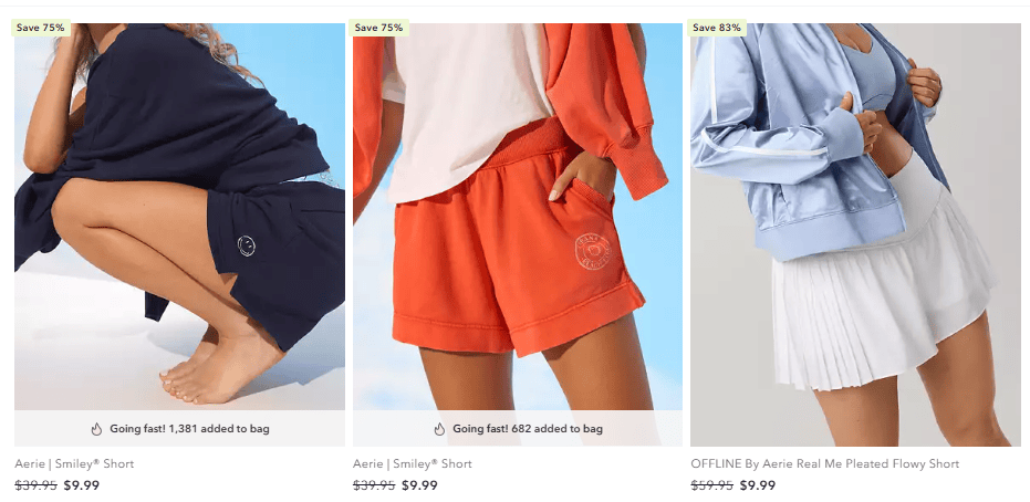 aerie shorts sale