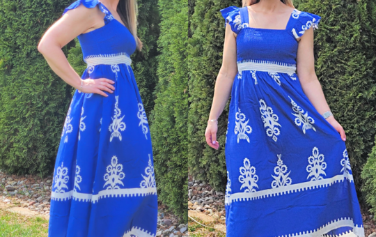 ashley btfbm flutter sleeve maxi