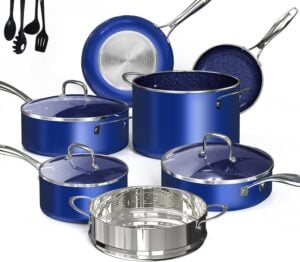 blue cookware set
