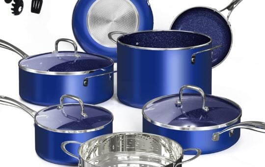 blue cookware set
