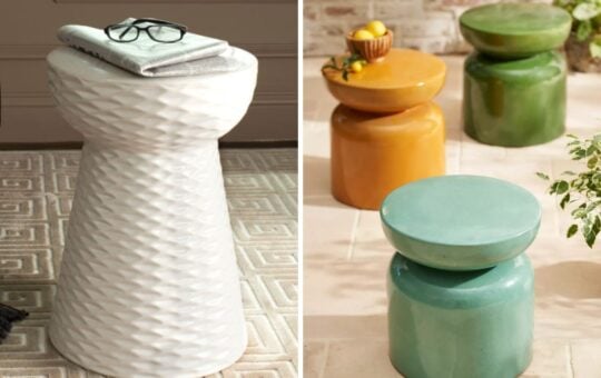 ceramic stool table dupe