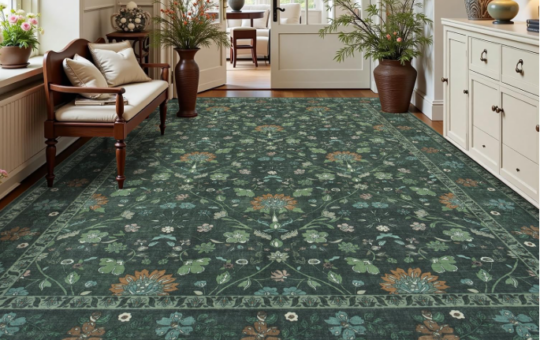 dark green area rug