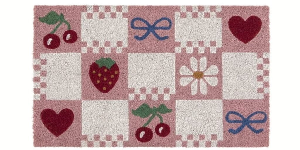 doormat (1) cherry strawberry heart and bow doormat