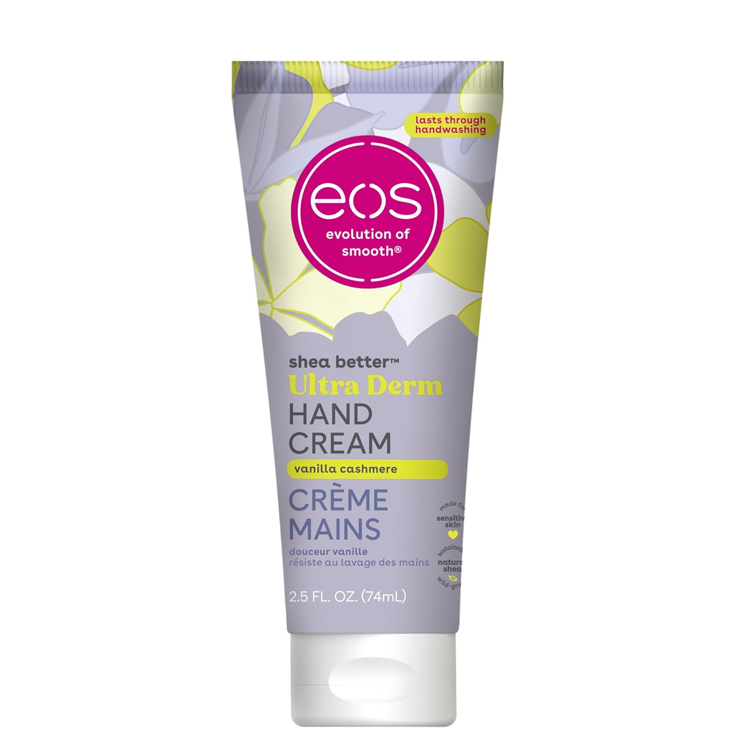 eos Shea Better Hand Cream Vanilla Cashmere Hand Lotion | Instant Hydration + Lasting Protection | 2.5 oz