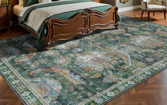 green area rug