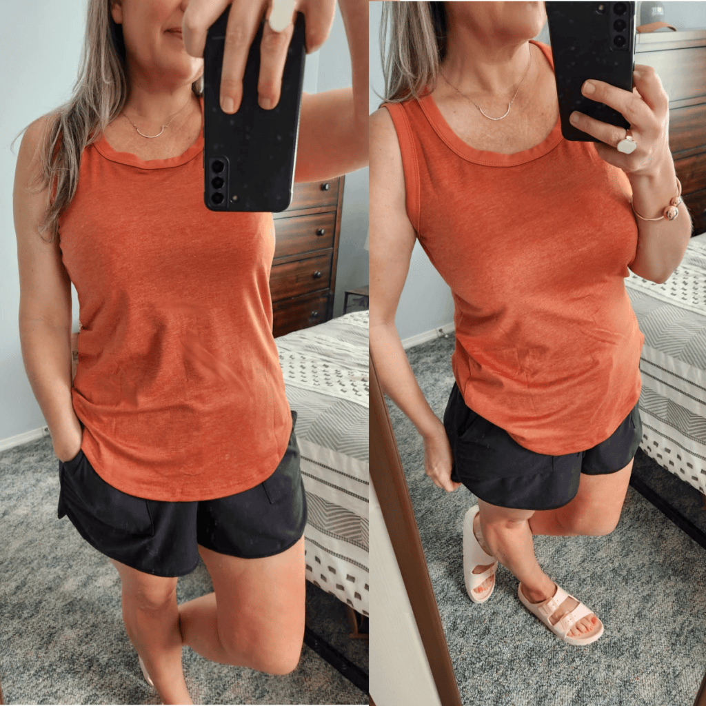 jamie automet orange tank top