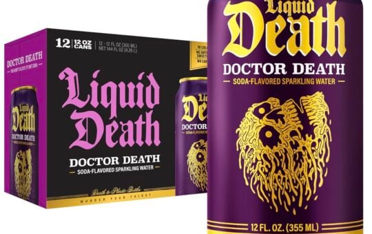 liquid death doctor death cherry cream spice sparkling water