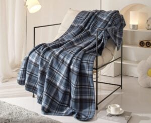 mainstays throw cozy blue plaid