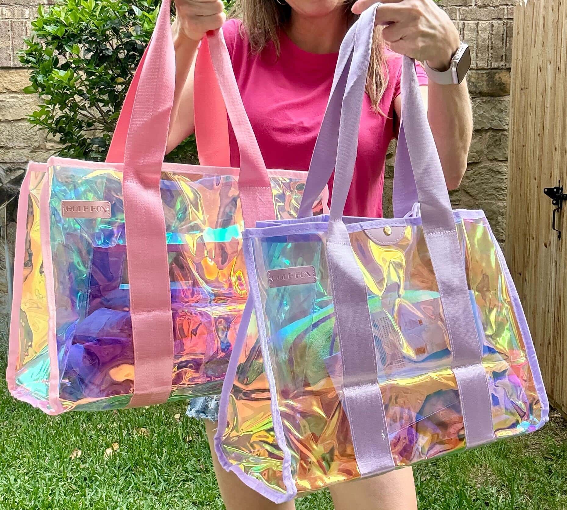 shiny beach bags