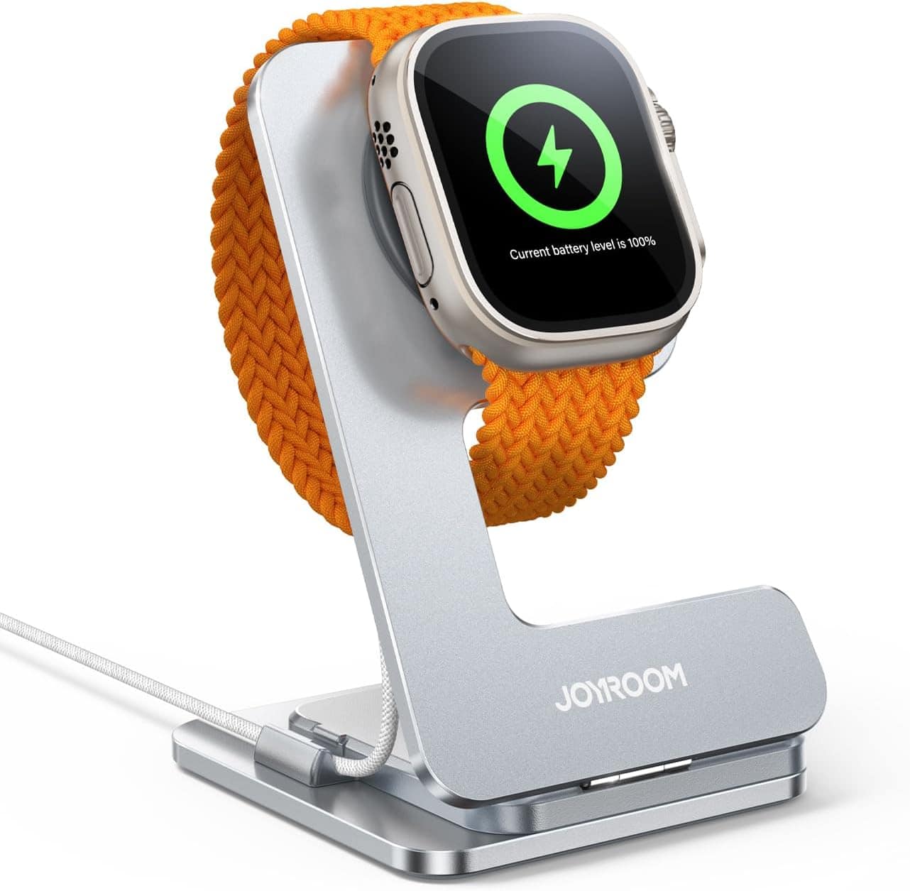 silver apple watch holder