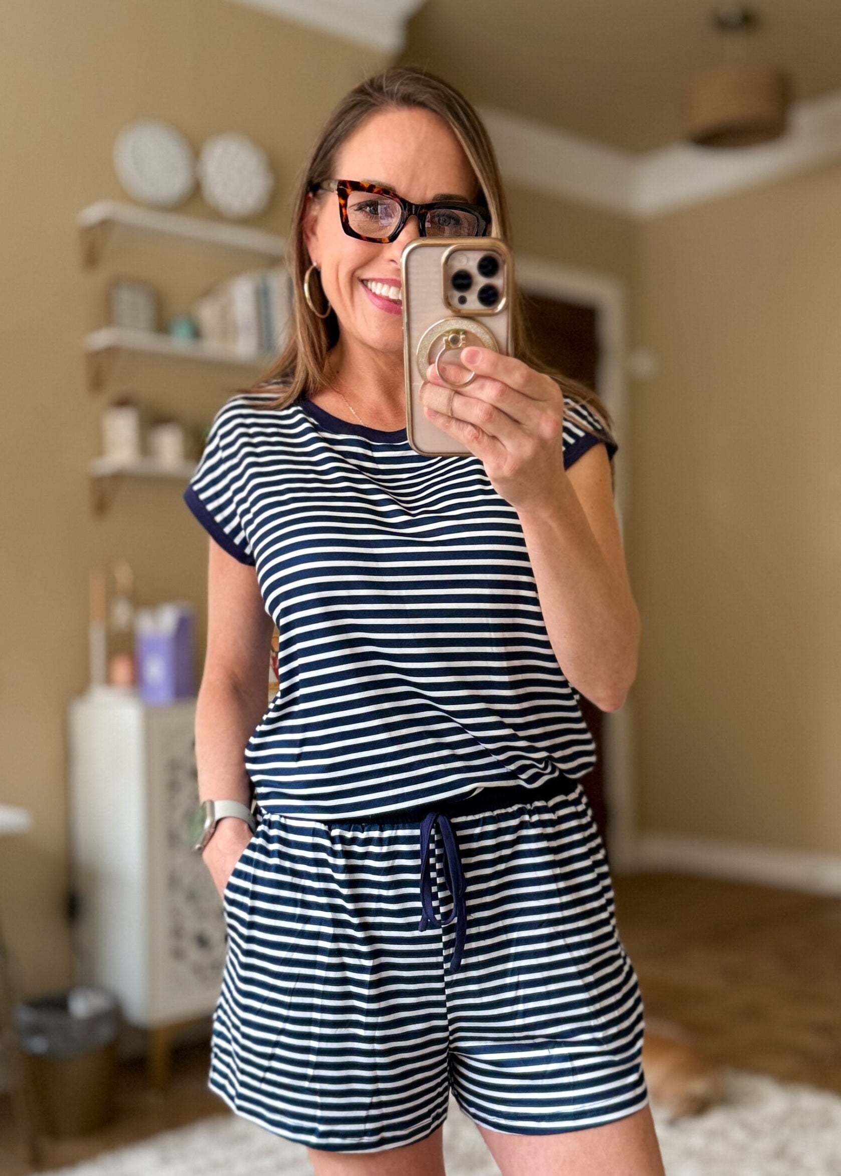 striped romper mary