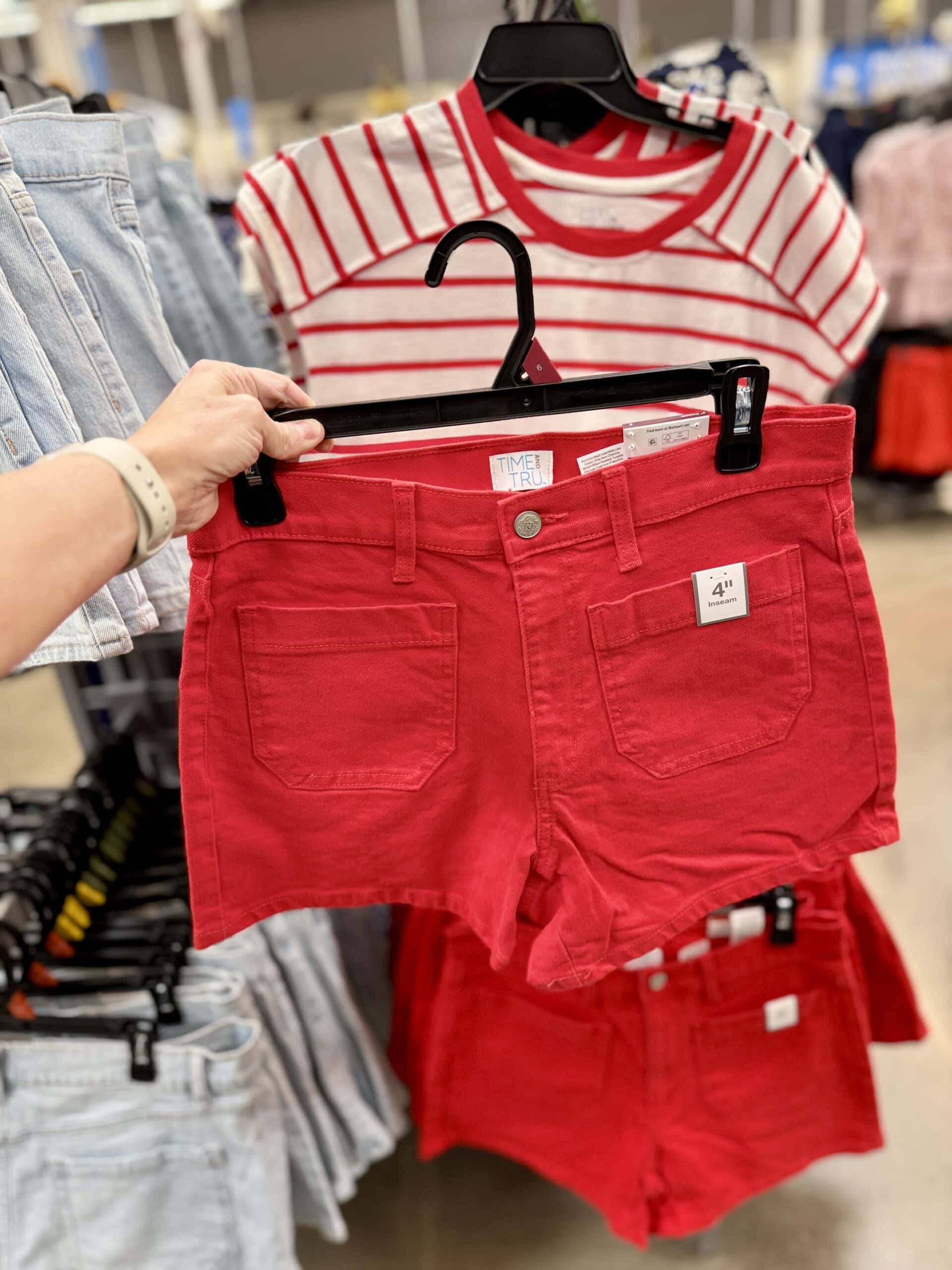 walmart red shorts