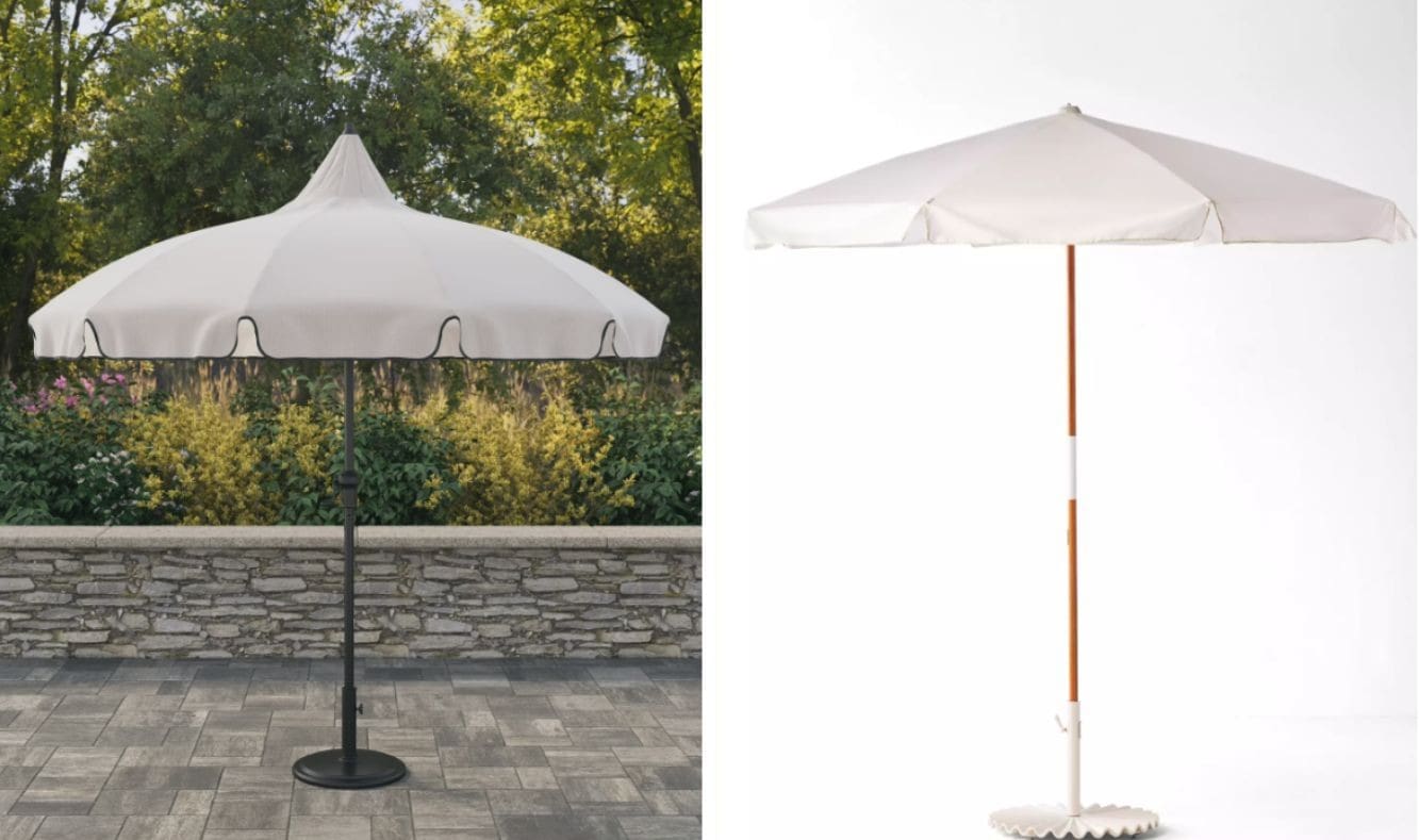 white patio umbrella