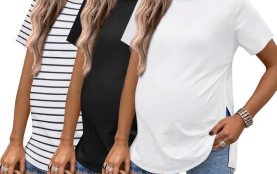 Ekouaer 3 Pack Maternity Shirts