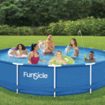 Funsicle 14ft Activity Above Ground Metal Frame Swimming Pool, Includes SkimmerPlus Pump, Round, Age 6 & up