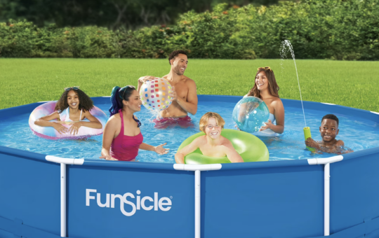 Funsicle 14ft Activity Above Ground Metal Frame Swimming Pool, Includes SkimmerPlus Pump, Round, Age 6 & up