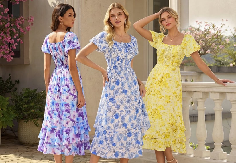 Grace Karin Womens Summer Floral Maxi Dress