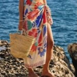 Herseas Women Sheer Sarong High Slit One Size Swimsuit Coverup