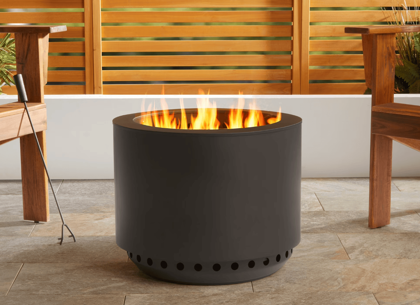 Mainstays 19.5 Smokeless Wood Burning Fire Pit with Lid and Protective Cover, Black
